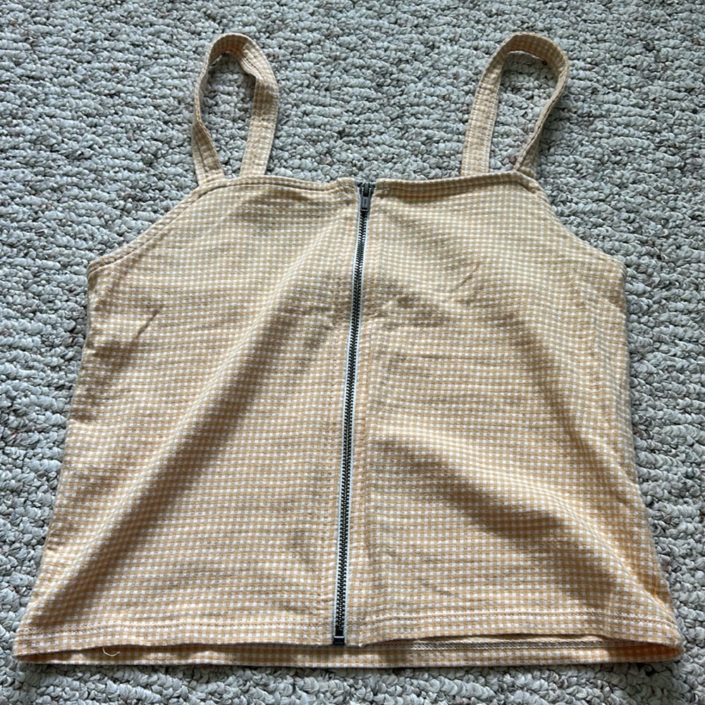 Zip up yellow aerie tank top